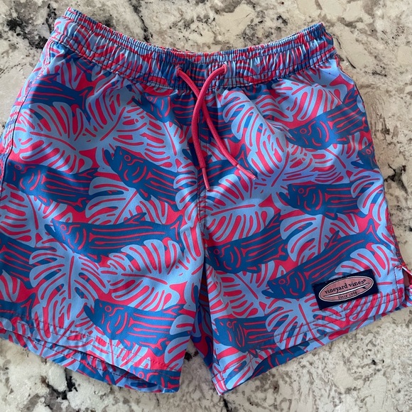Vineyard Vines Boy’s Blue and Red Swim Shorts - Picture 1 of 4